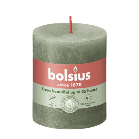 Bolsius Rustic Shine Válec 68x80mm - Fresh Olive
