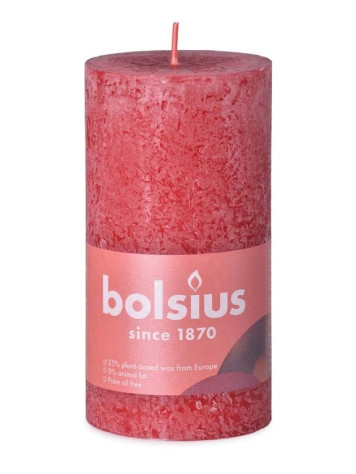 Bolsius Rustic Shine Válec 68x130mm - Delicate Red