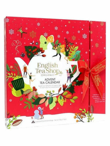 English Tea Shop ADVENTNÍ KALENDÁŘ kniha ČERVENÁ, 25 pyramidek, 50g