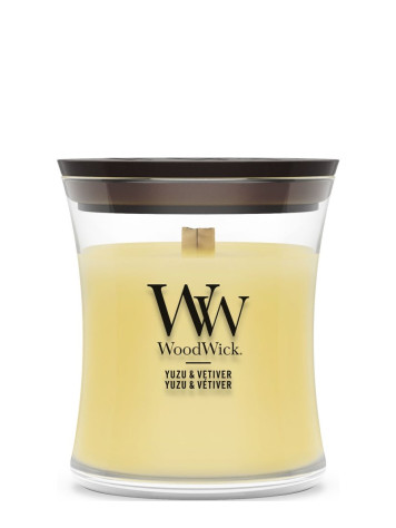 Vonná svíčka WoodWick Yuzu & Vetiver, malá 85g