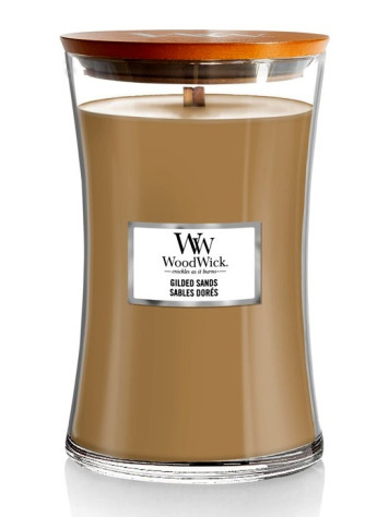 Vonná svíčka WoodWick GILDED SANDS, velká 609 g