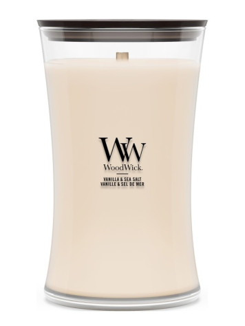 Vonná svíčka WoodWick Vanilla & Sea Salt, velká 609 g