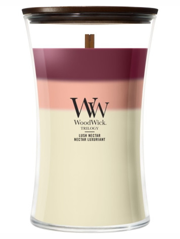 Vonná svíčka WoodWick Trilogy Lush Nectar, velká 609 g