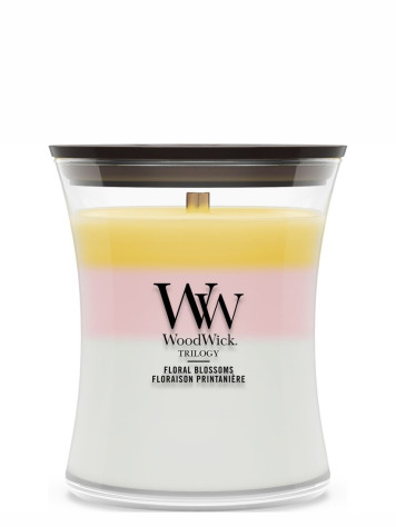 Vonná svíčka WoodWick Trilogy Floral Blossoms, střední 275 g