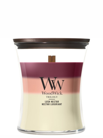 Vonná svíčka WoodWick Trilogy Lush Nectar, střední 275 g