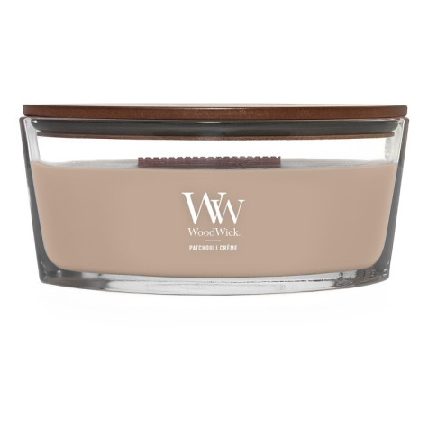 Vonná svíčka WoodWick PATCHOULI CRÉME, široký knot 453g