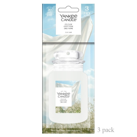 Yankee Candle CLEAN COTTON papírová visačka SADA 3 ks