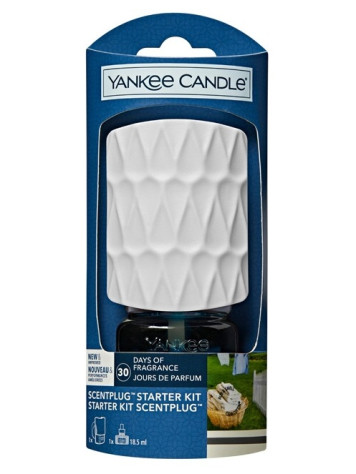 Yankee Candle Elektrický difuzér do zásuvky CLEAN COTTON + náplň 18,5 ml