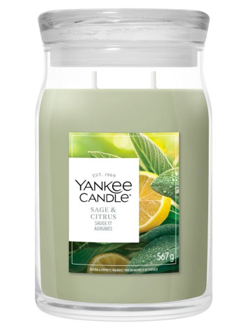 Yankee Candle Sage & Citrus, signature velká svíčka 567 g