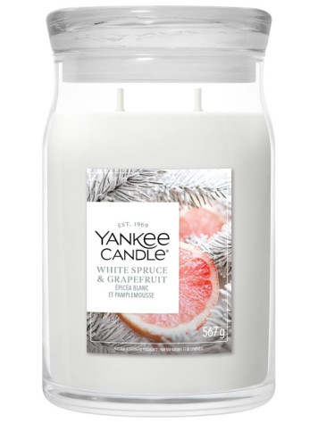 Yankee Candle White Spruce & Grapefruit, signature velká svíčka 567g