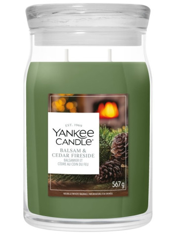 Yankee Candle Balsam & Cedar Fireside, signature velká svíčka 567g