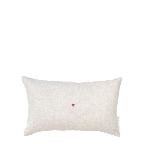 Bastion Collections Polštář 30x50cm NATUREL Heart in Rose 100% Linen