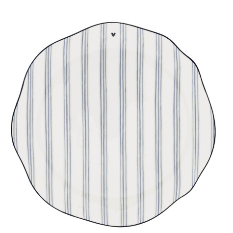 Bastion Collections Talířek BREAKFAST White/Blue Small Stripes, 23cm