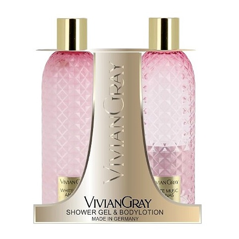 detail Vivian Gray GEMSTONE White Musk & Ananas, péče o tělo, 2x 300ml