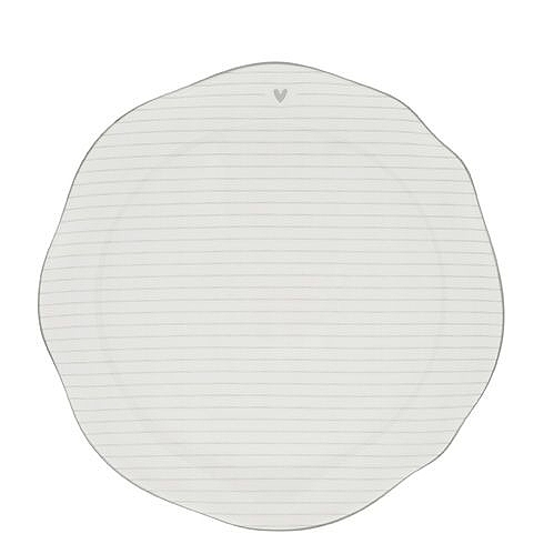 detail Bastion Collections Talířek BREAKFAST stripes in grey, 23 cm