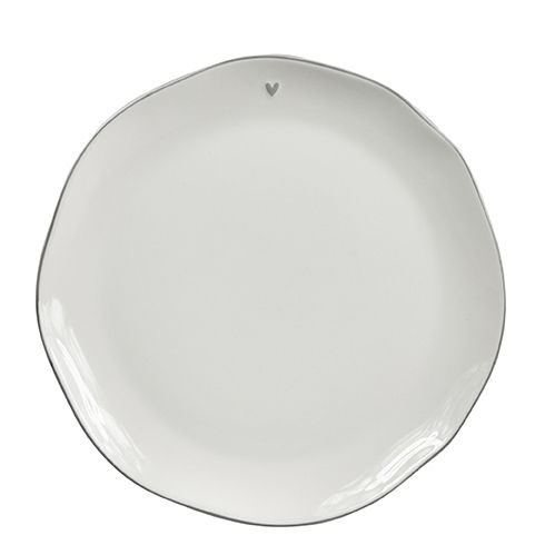 detail Bastion Collections Talířek BREAKFAST heart in grey, 23 cm
