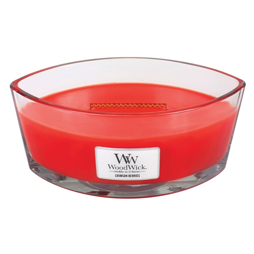 detail Vonná svíčka WoodWick CRIMSON BERRIES široký knot 453,6