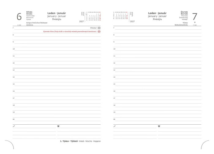 detail Helma 365 Náhradní náplň pro denní diáře A5 Flip 2027