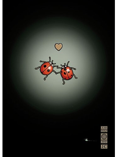 detail Luxusní přání M070 BUG ART - LADYBIRDS IN LOVE zamilované berušky