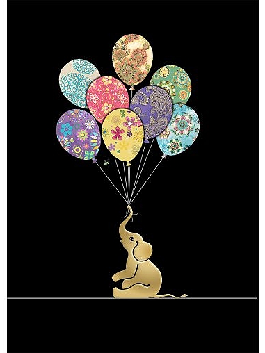 detail Luxusní přání M156 BUG ART - ELEPHANT BALLOONS