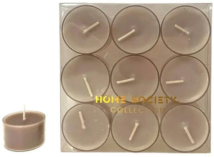 detail Home Society Collection Čajové svíčky 8 hodinové - Brown, 9ks