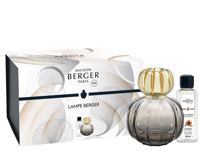 detail Maison Berger CORALI lampa GREY, náplň Velvet of Orient 250ml