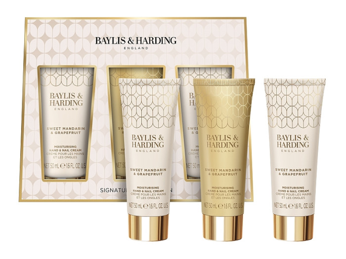 detail Baylis&Harding Mandarin&Grapefruit, sada krémů na ruce 3x50ml