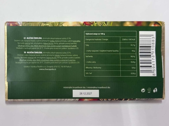 detail Vánoční mléčná čokoláda s koťaty 100g , Veselé Vánoce