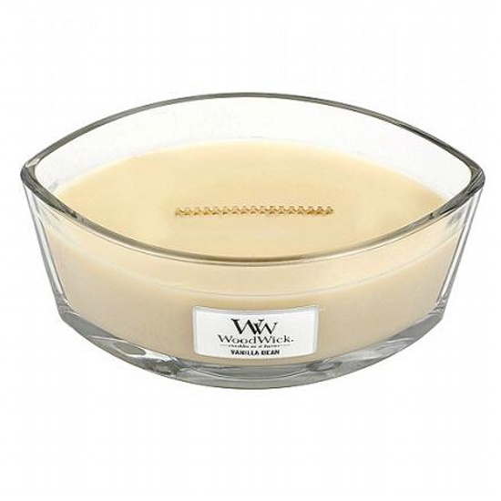 detail Vonná svíčka WoodWick VANILLA BEAN široký knot 453,6g