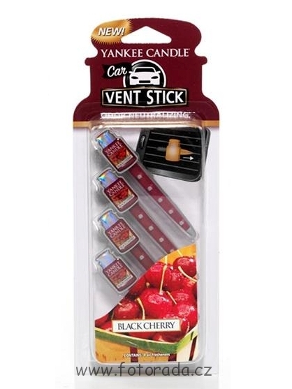 detail Yankee Candle BLACK CHERRY kolíčky do auta VENT STICK 4 ks