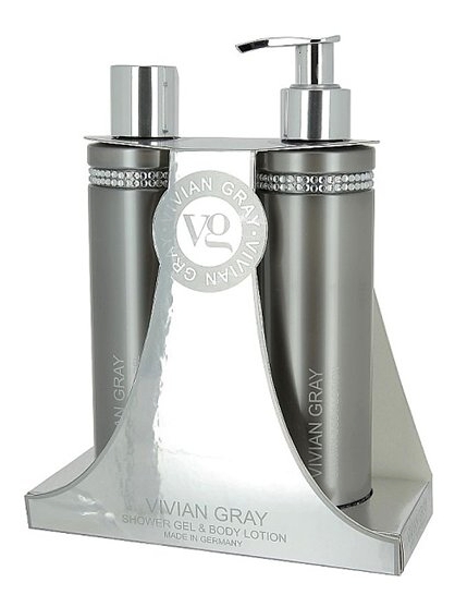 detail Vivian Gray CRYSTALS GREY, dárková péče o tělo, 2x 250 ml