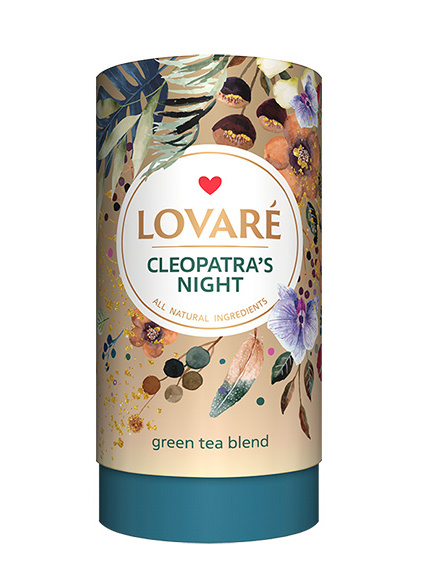 detail LOVARÉ Tubus 80 g CLEOPATRA'S NIGHT, sypaný zelený čaj