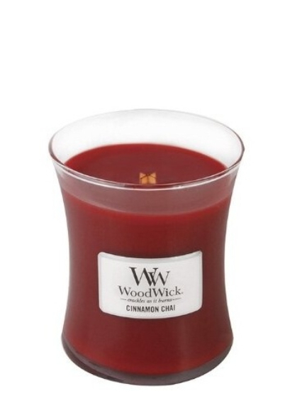 detail Vonná svíčka WoodWick CINNAMON CHAI střední 275g