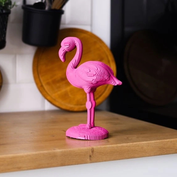 detail Cartonic 3D PUZZLE - FLAMINGO, 121 dílků, LEVEL 2