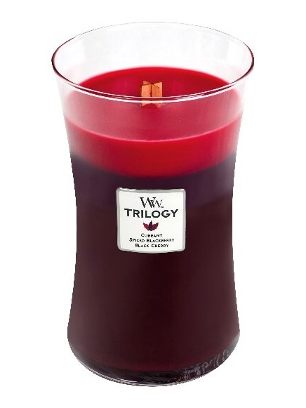 detail Vonná svíčka WoodWick Trilogy Sun Ripened Berries, velká 609,5 g