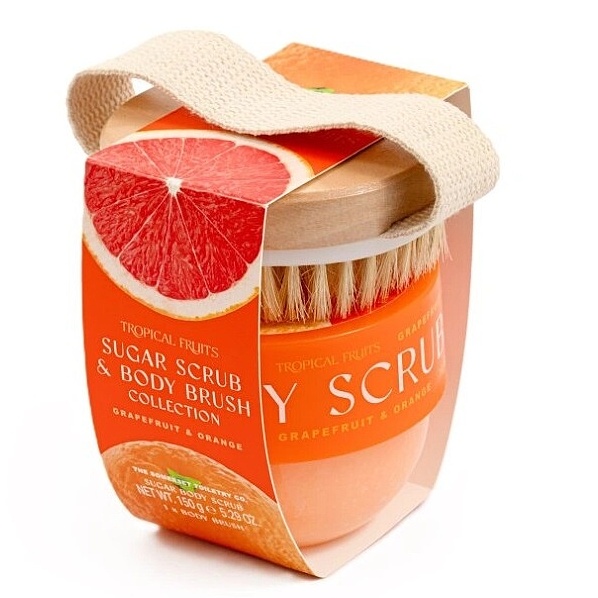 detail Tropical Fruits – Grapefruit & Pomeranč Sada tělového peelingu, 150 g