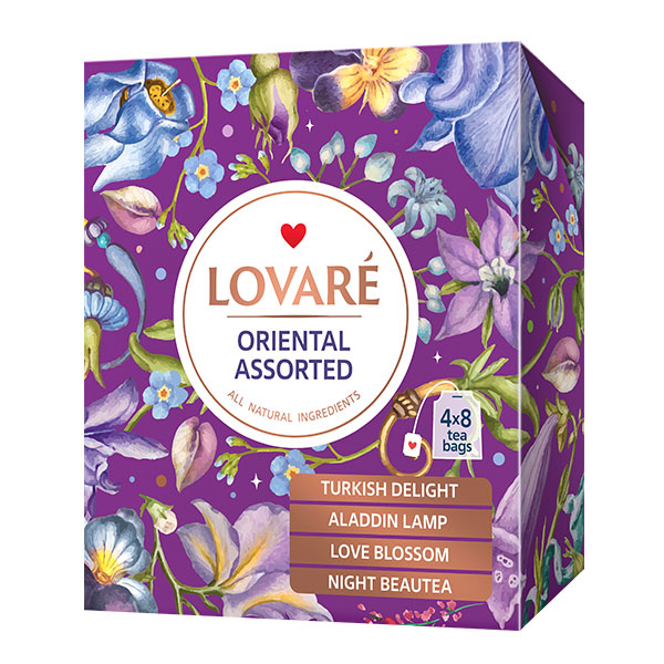 detail LOVARÉ 4x 8 čajových sáčků ORIENTAL ASSORTED, keňský černý čaj v mixu