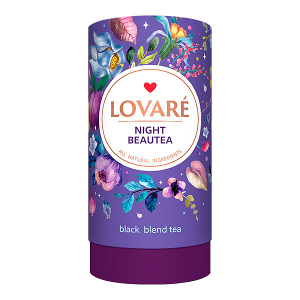 detail LOVARÉ Tubus 80 g NIGHT BEAUTY, černý sypaný čaj