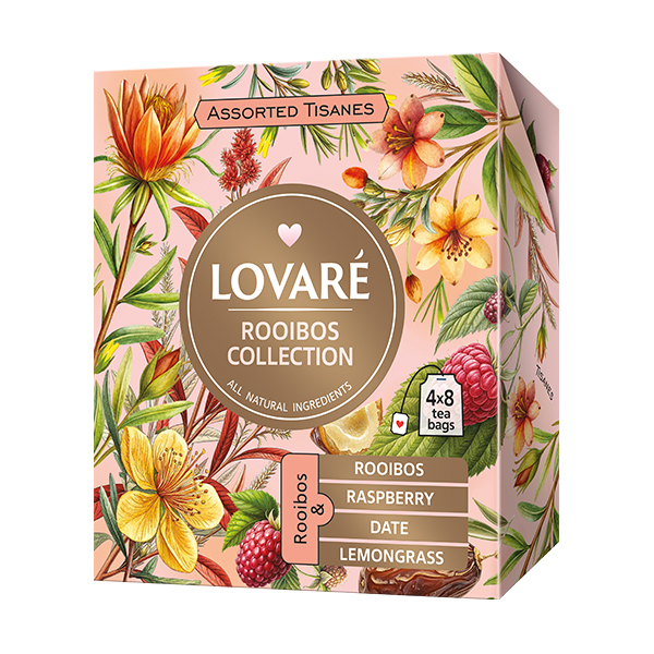 detail LOVARÉ 4x 8 čajových sáčků ROOIBOS COLLECTION, kolekce čajů rooibos