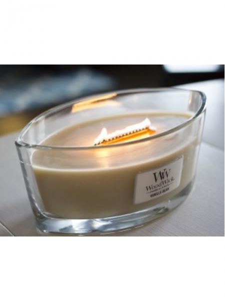 detail Vonná svíčka WoodWick VANILLA BEAN široký knot 453,6g