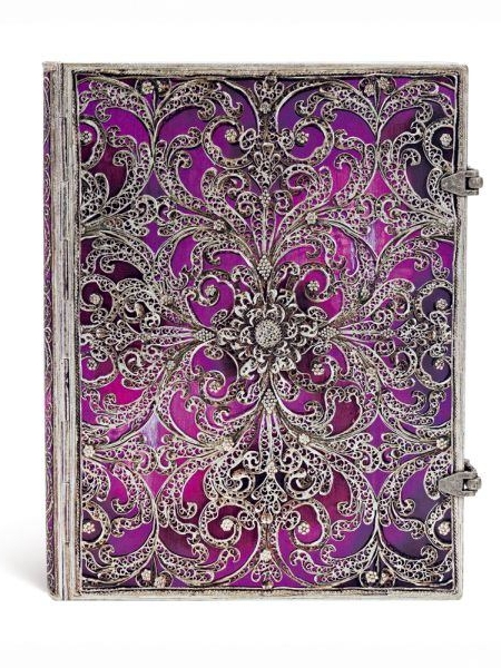 detail Paperblanks ULTRA zápisník - Aubergine, 240stran, linkovaný, kovové spony