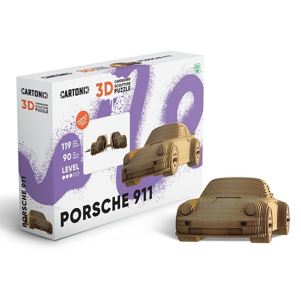 detail Cartonic 3D PUZZLE - PORSCHE 911, 119 dílků, LEVEL3
