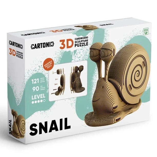 detail Cartonic 3D PUZZLE - SNAIL šnek, 121 dílků, LEVEL4