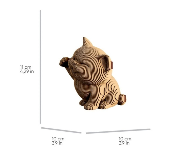 detail Cartonic 3D PUZZLE - MANEKI KITTEN, 77 dílků, LEVEL2