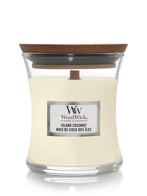 detail Vonná svíčka WoodWick ISLAND COCONUT malá 85g