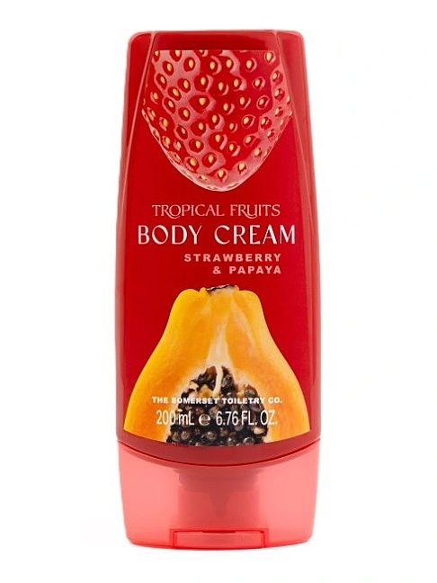 detail Tropical Fruits – Jahoda & Papája Tělový krém, 200 ml