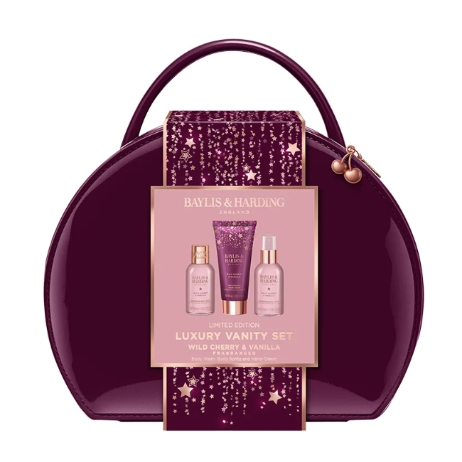 detail Baylis&Harding Wild Cherry & Vanilla Dárková sada v kabelce, 4dílná