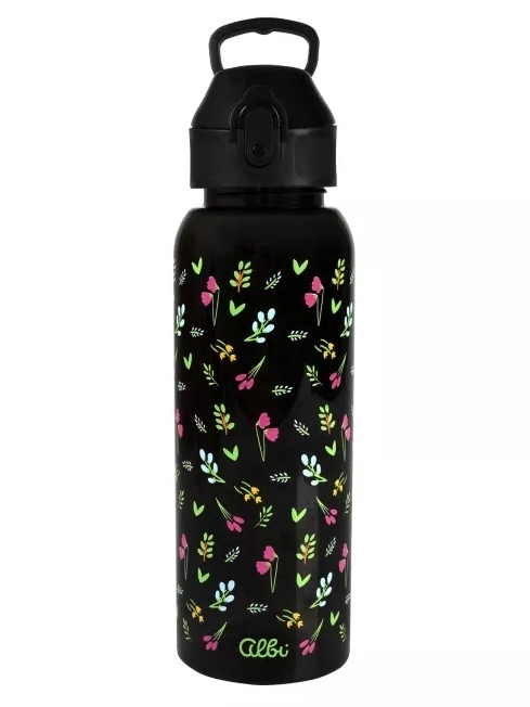 detail Albi Tritanová láhev 750ml - černá s květy