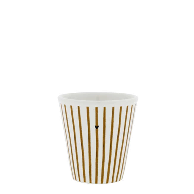 detail Bastion Collections Kelímek Espresso Paperlook Little Stripes Brown, 50ml