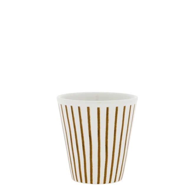 detail Bastion Collections Kelímek Espresso Paperlook Little Stripes Brown, 50ml